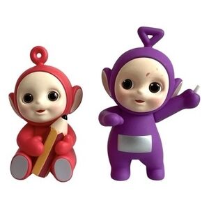 Teletubbies Tinky Winky & Po POP MART Mini Figure Set of 2 Collectible 2.5-3" VG